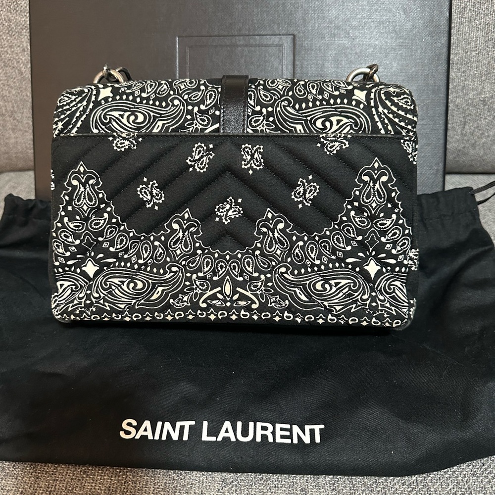 Yves Saint Laurent Paisley College Tophandle Handbag Strap Included - Picture 10 of 15
